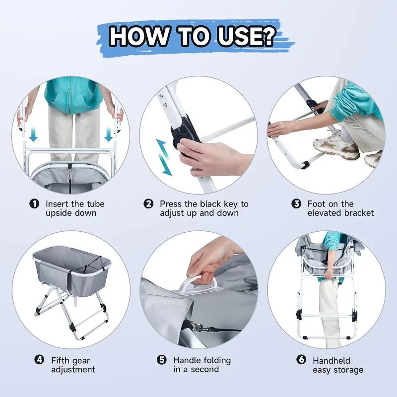 Elevated Dog Bath Tubs for Bath Shower Grooming ,Foldable Pet Dog Bathing Station Adjustable, Ideal For Medium To Large Pets