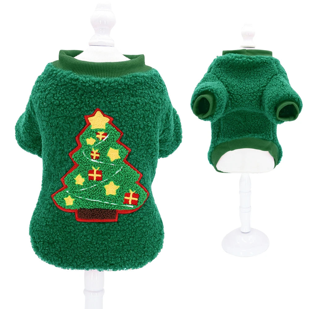 Christmas Dog Clothes Vest Pet Puppy Cat New Year Clothing Coat Cute Costume Soft Fleece Outfit Clothing Pug Chihuahua S-2XL