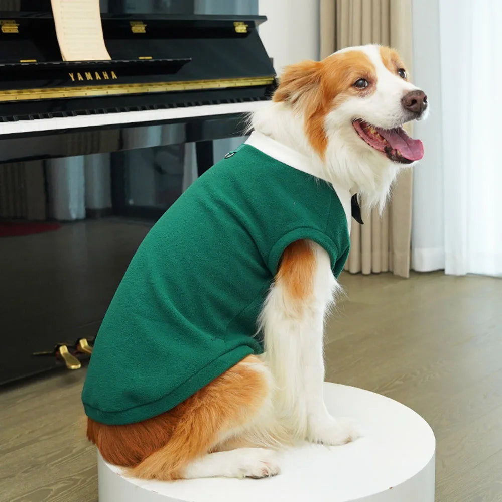 Winter Dog Fleece Costumes Sweatshirt Dogs Tuxedo Wedding Party Suit Prince Bow Tie Shirt Formal Pet Wedding Attire for Big Dogs