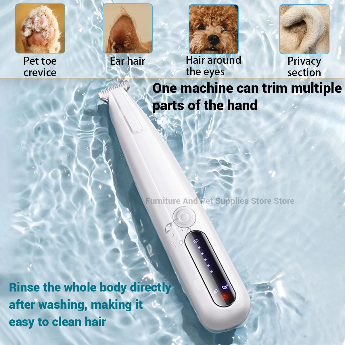 New type of dog paw trimmer with travel lock function fully waterproof pet hair trimmer with LED display screen cat hair trimmer