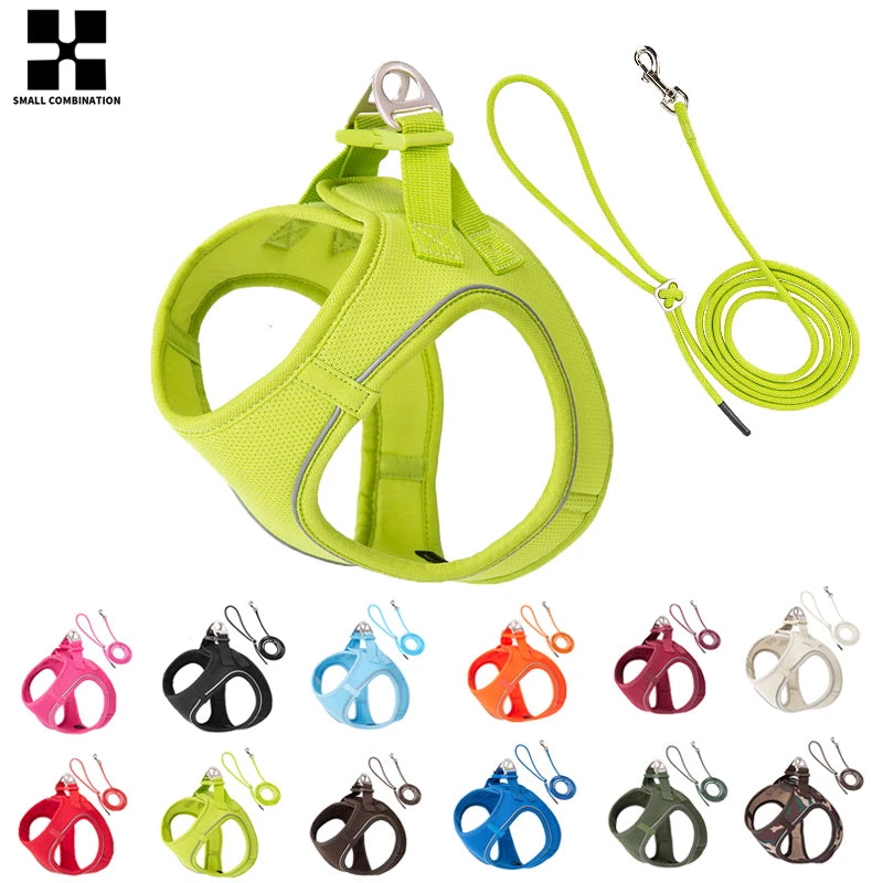 Dog Harness Leash Set for Small Dog Adjustable Reflective Puppy Cat Harness pet Vest Chihuahua Dachshund Outdoor Walking