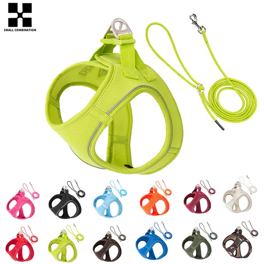 Dog Harness Leash Set for Small Dog Adjustable Reflective Puppy Cat Harness pet Vest Chihuahua Dachshund Outdoor Walking