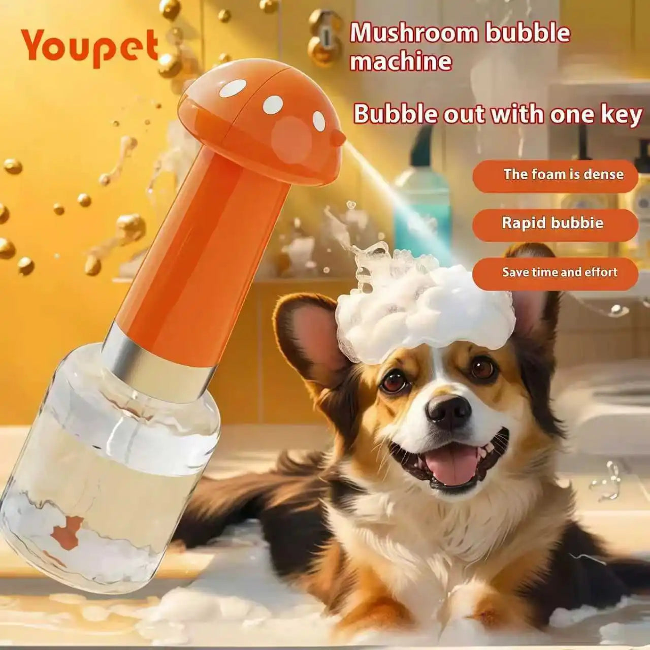 Pet Bubbler Usb Charging Pet Shower Foaming Machine  Automatic Soap Dispenser automatic Pet Washing Bubbler Dog Accessories