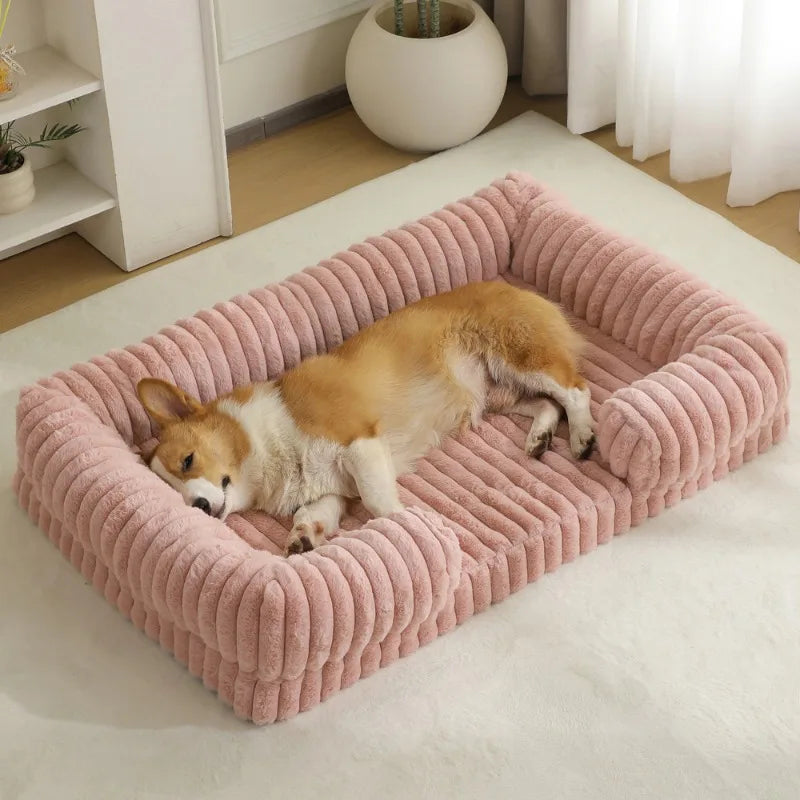 S M L XL XXL Calming Dog Bed Orthopedic Memory Foam Sofa Couch Waterproof Removable Cover Plush Mat for Small Medium Large Dogs