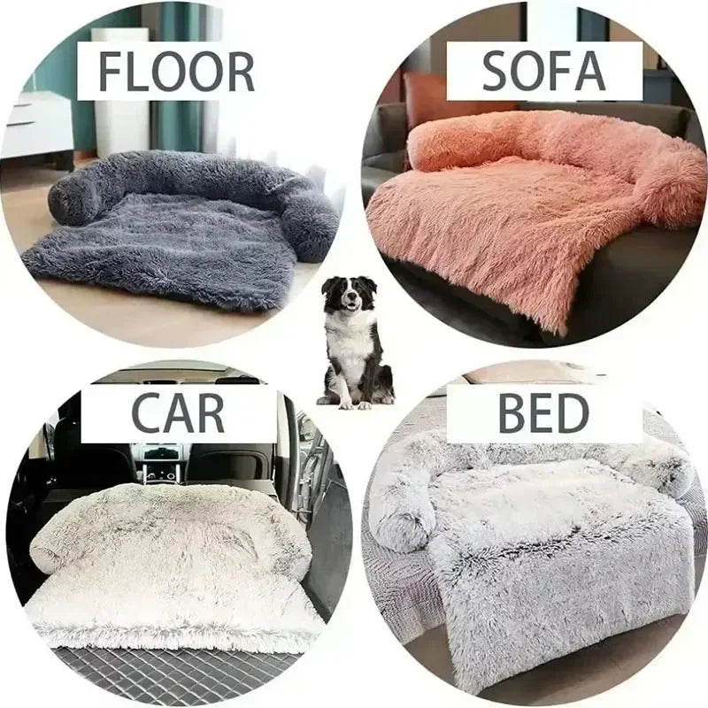 Detachable Dog Bed Mat Plush Winter Warm Pet Blanket Anti-Slip Washable Pet Kennel Puppy Medium Small Pad Dog Accessories