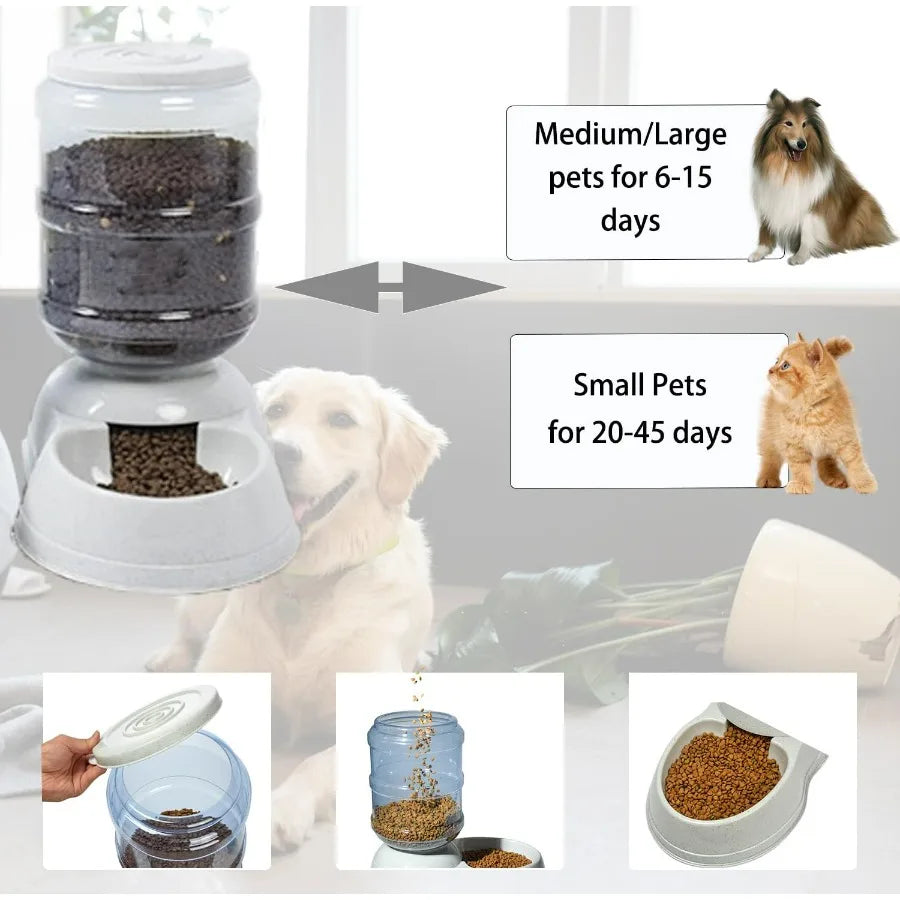 Automatic Dog Feeder for Large Dogs with Gravity Dispensing System MultiPet Food Dispenser for Cats and Dogs Portable Pet Feede