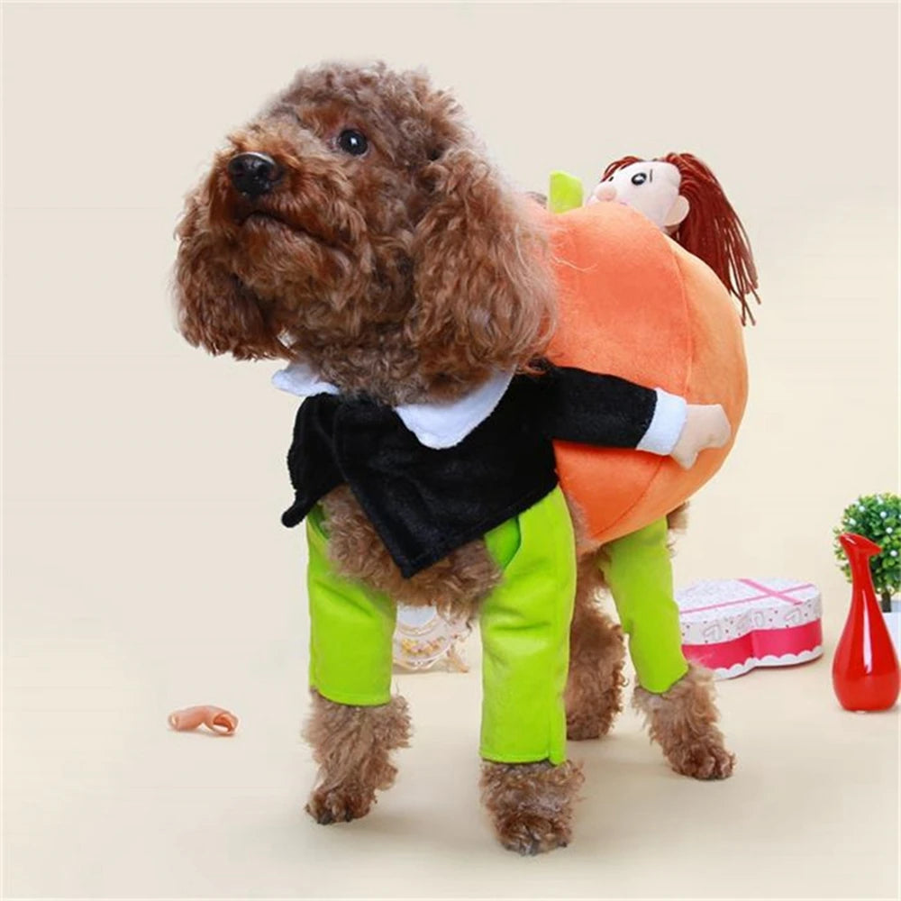 Funny Pet Cosplay Costume Small Medium Dog Leotard Coat Halloween Christmas Clothing Cat Pumpkin Transfiguring Dog Cute