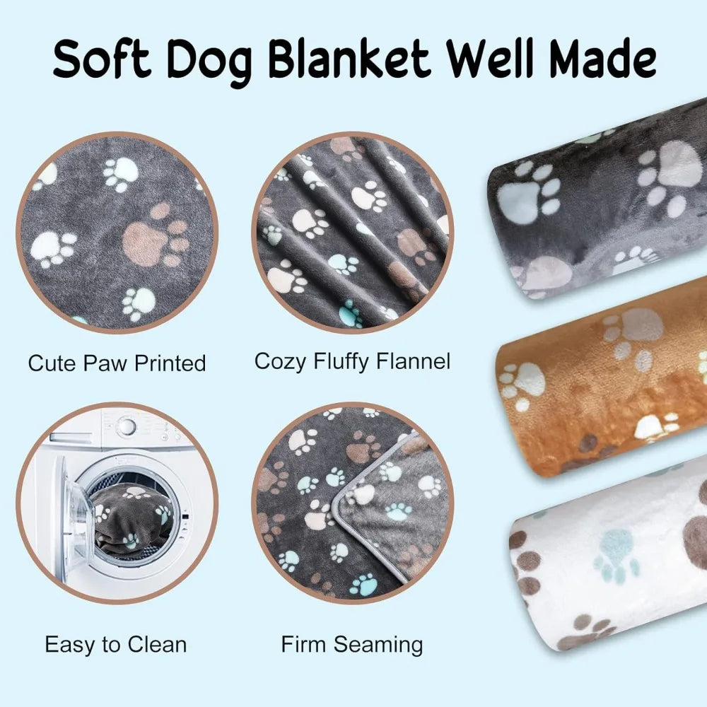 Black Soft Fluffy High Quality Thick Style Pet Blanket Double-sided Pattern Pet Mat Warm and Comfortable Blanket for Cat Dogs