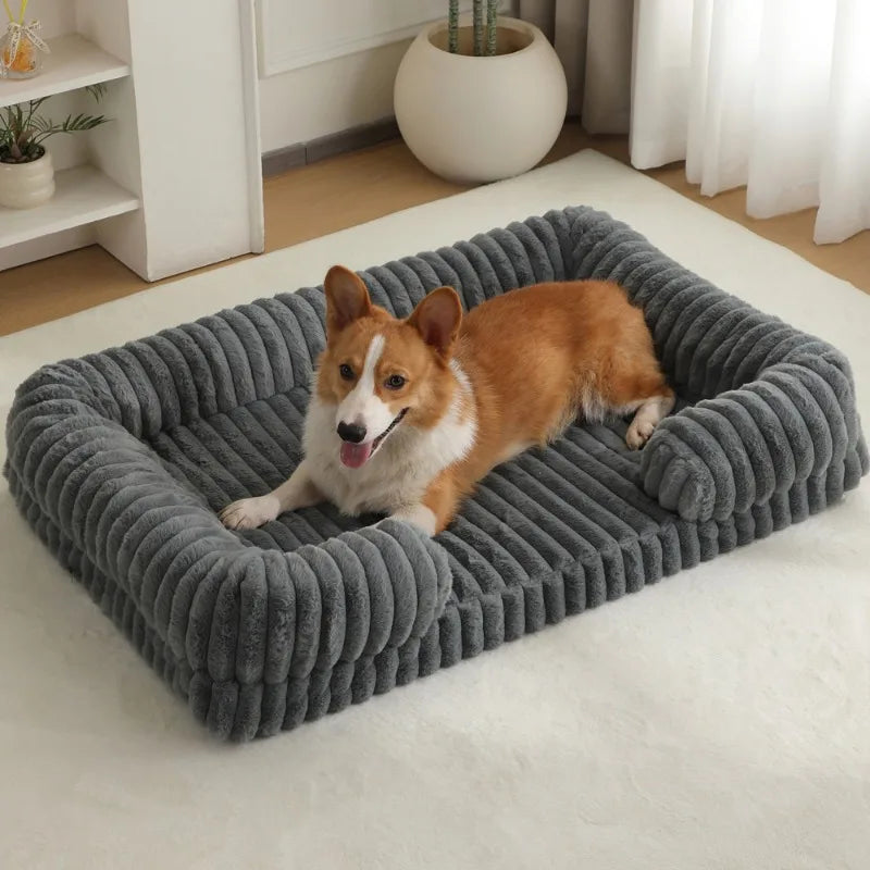 S M L XL XXL Calming Dog Bed Orthopedic Memory Foam Sofa Couch Waterproof Removable Cover Plush Mat for Small Medium Large Dogs