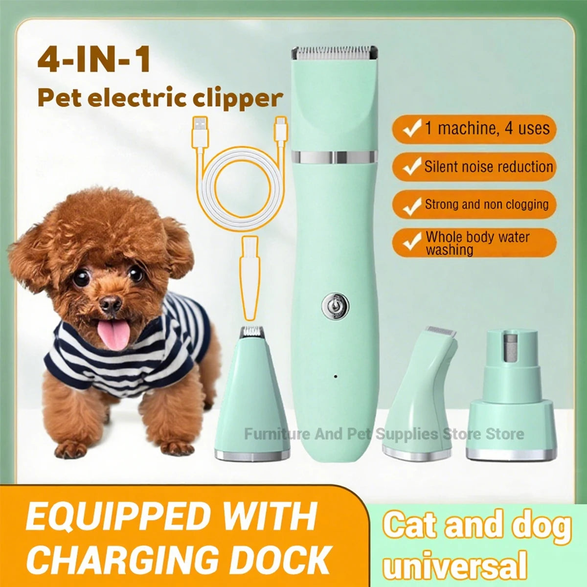Dog Clipper Pet/Cat/Rabbit Hair Clippers Grooming Haircut Professional Trimmer Shaver Set Pets Cordless Rechargeable Promotions