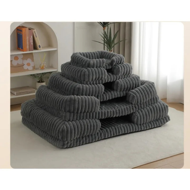 S M L XL XXL Calming Dog Bed Orthopedic Memory Foam Sofa Couch Waterproof Removable Cover Plush Mat for Small Medium Large Dogs