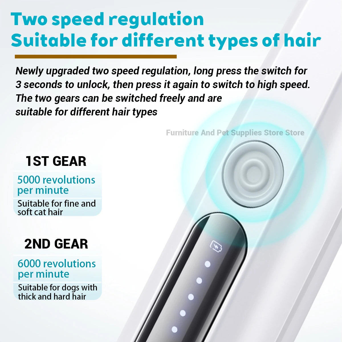 New type of dog paw trimmer with travel lock function fully waterproof pet hair trimmer with LED display screen cat hair trimmer